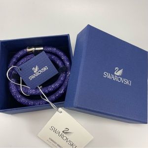 Swarovski Crystals Purple Stardust Magnetic Closure Twist Mesh Bracelet